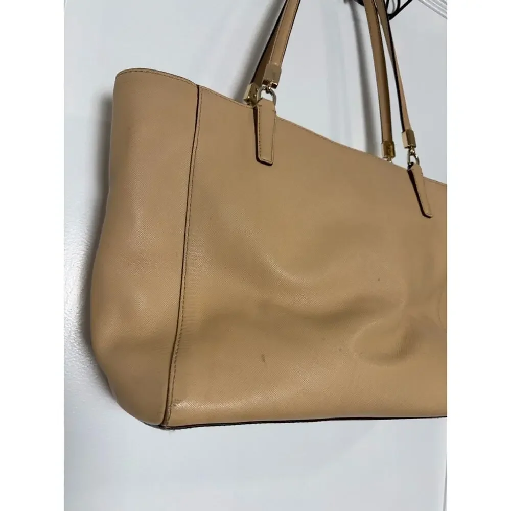Coach Madison Tan Beige Leather Zip Top Tote Bag 29002